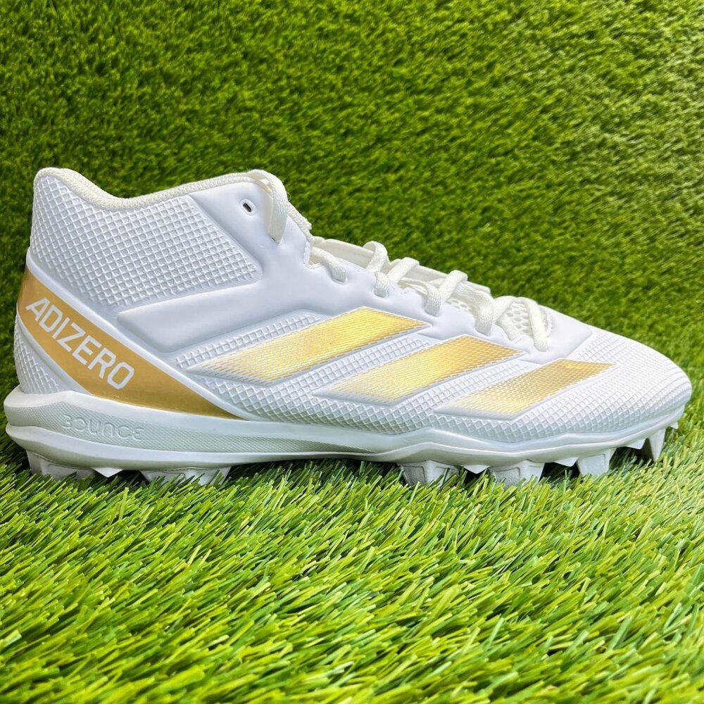 Adidas Adizero Impact.2 MD‎ Mens Size 13 White Gold Running Football Cleats